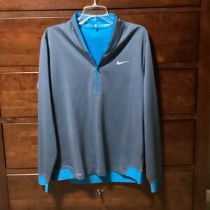 Nike Tiger Woods Gray and Blue Half-Zip Pullover